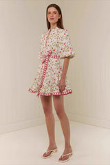Casual Linen Lace-up Belted Summer Beach Mini Dress