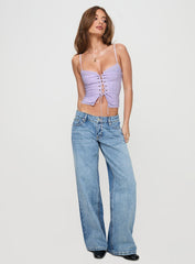 Amitri Lace Up Top Lilac