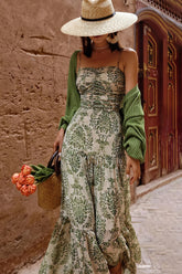 Boho Vacation Printed Cami Maxi Dress