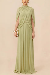 Elegant Cross Ruffle Maxi Dress