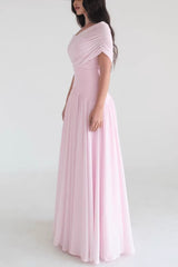 Pink Soft Elegant Cross Maxi Dress
