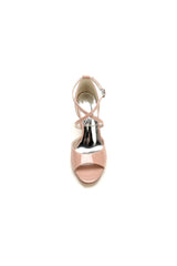 Elegant Nude Pink High Heels with Crossed Straps