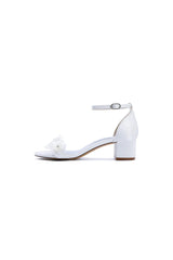 Floral-Embellished Block-Heel Sandal