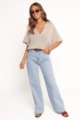 Eldora Knitted Top - Oatmeal