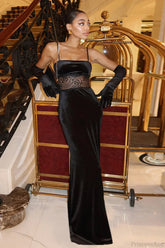 Velvet Lace Cami Chic Bodycon Maxi Dress
