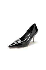 Glitter Crystal Pointed Toe Wedding Heels – Slingback Stiletto Bridal Shoes
