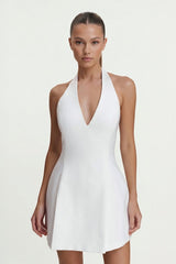 Halter A-Line Graduation Dress With Bow